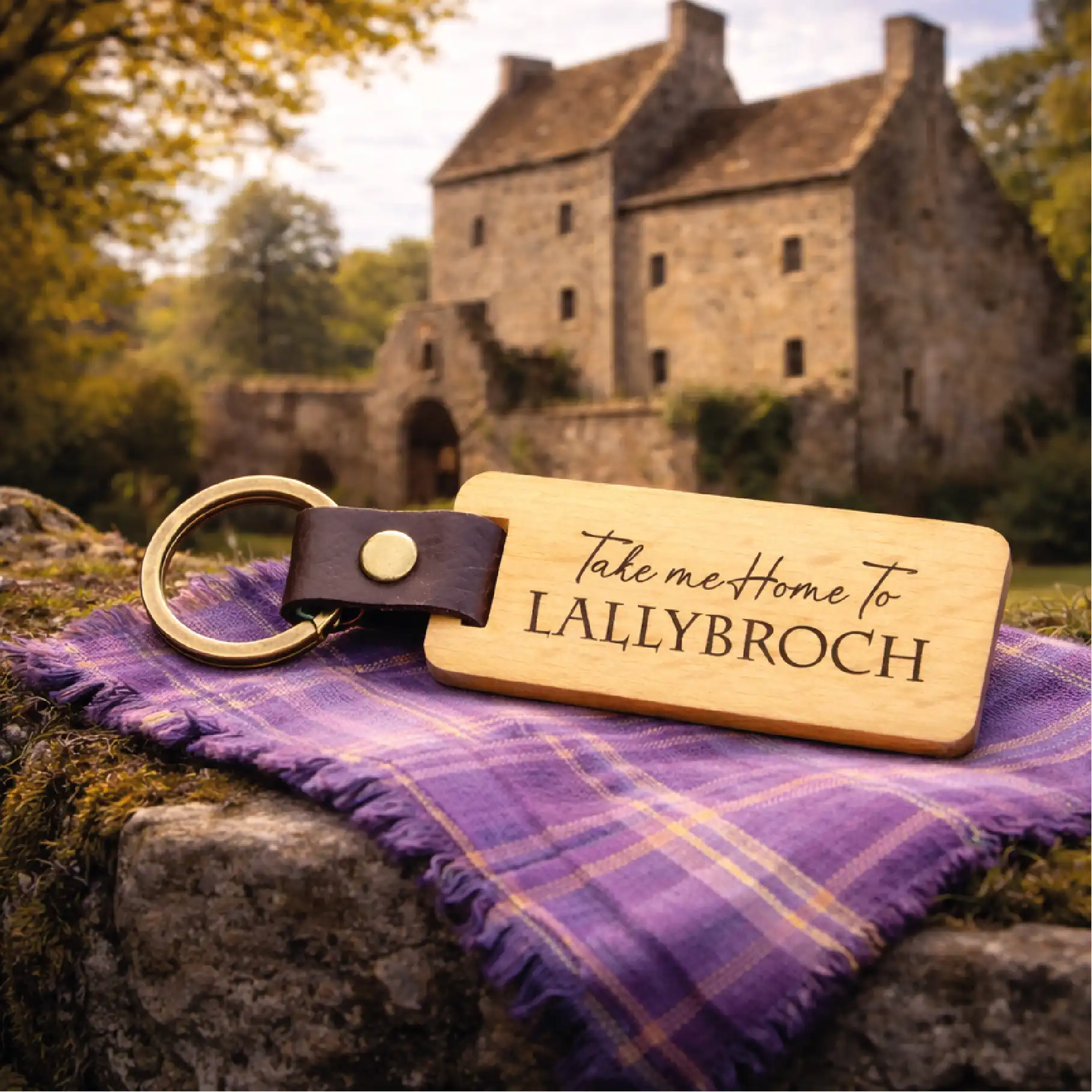Take Me Home to Lallybroch - Portachiavi Outlander in Legno